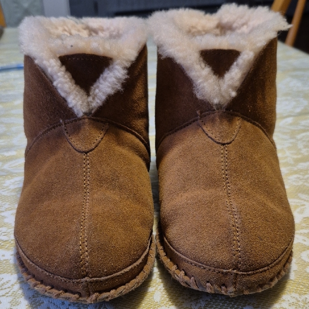 Genuine Upper Cows Suede And Australian Shearling Lining Slipper Boots